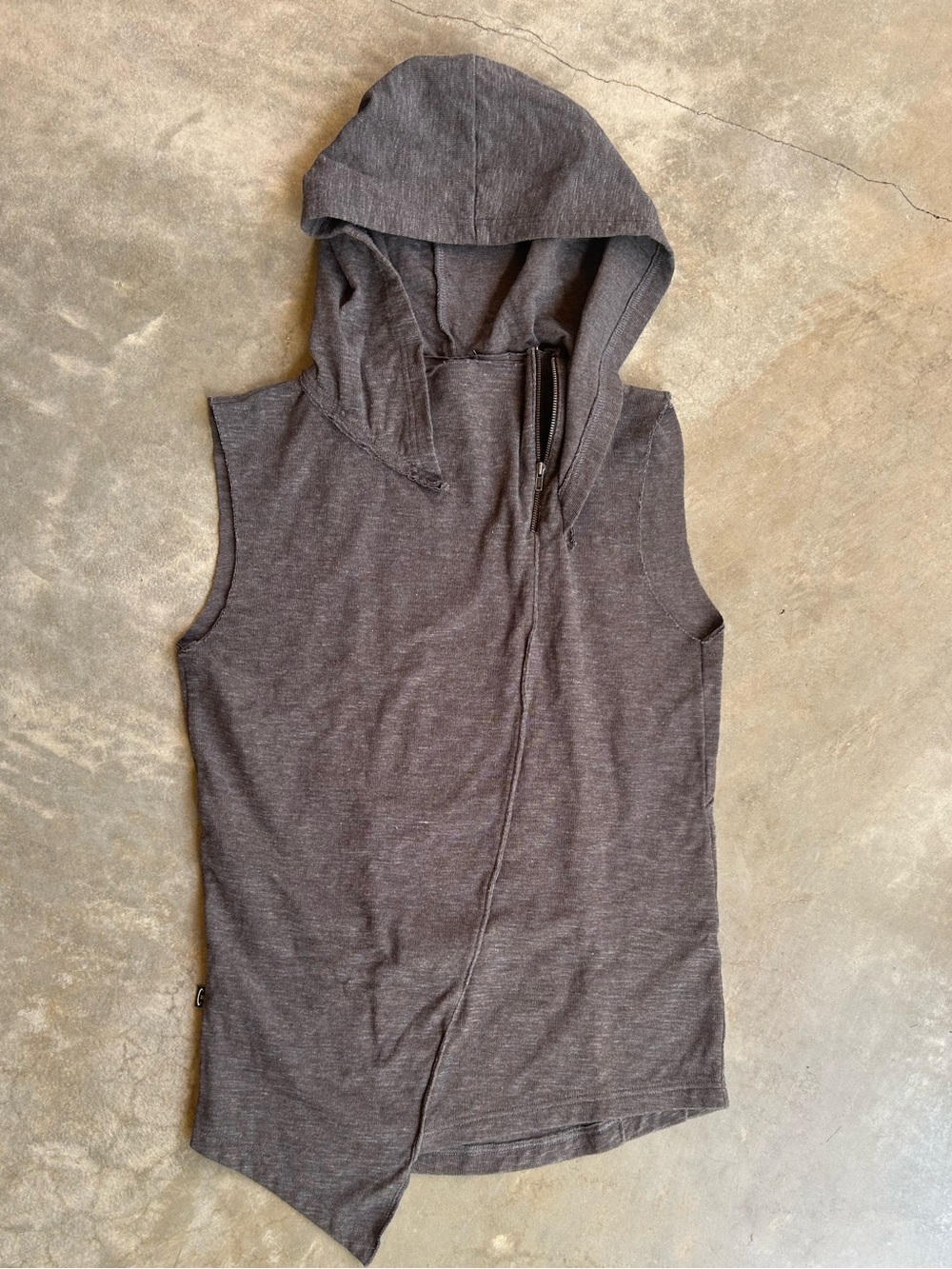 Women's Sleeveless Zip-Up Hoodie Top - Gray